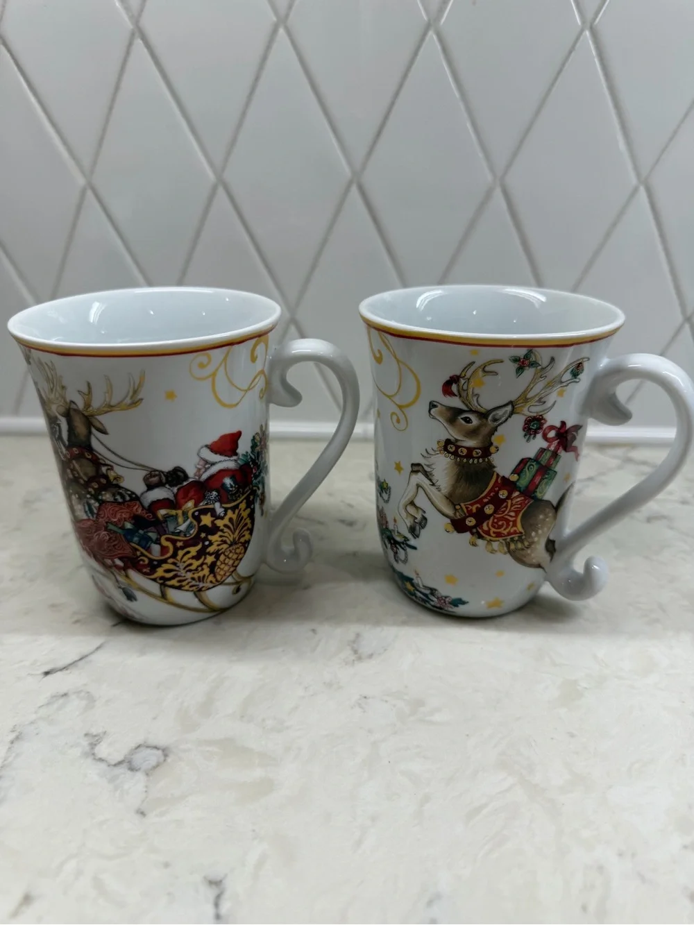 Williams and Sonoma ‘Twas the Night before Christmas Mugs 14oz